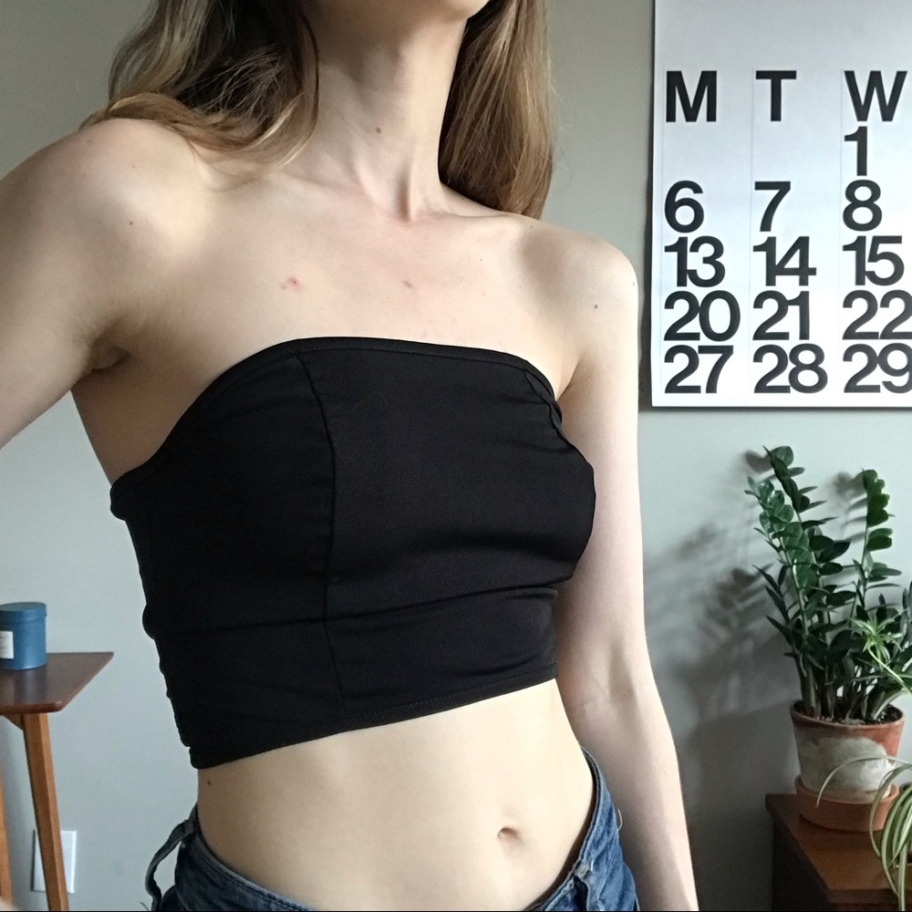 Black Unbranded Tube Top with Long tie Belt